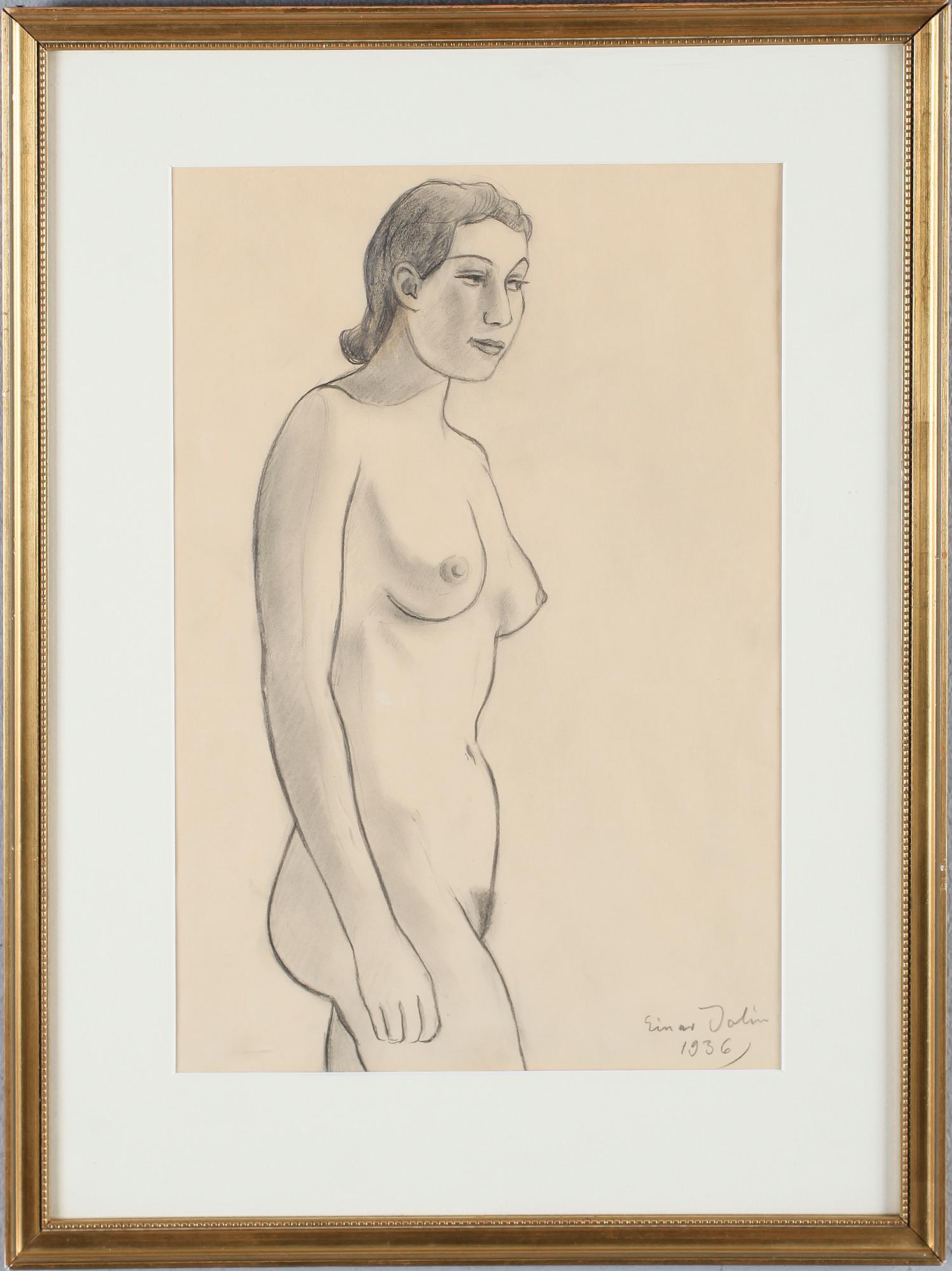 EINAR JOLIN, blyerts teckning, signerad och daterad 1936.