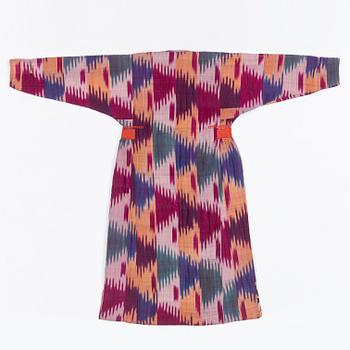A woman’s Chapan, silk and cotton Ikat, Central Asia, 1880s.