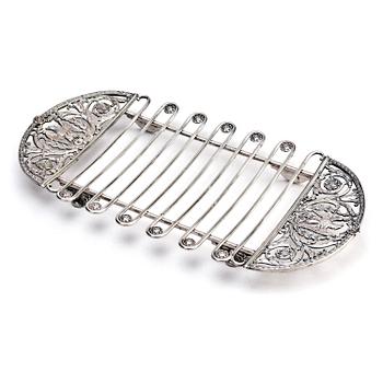 294. A silver asparagus cradle by W.A. Bolin, Moscow 1912-17.