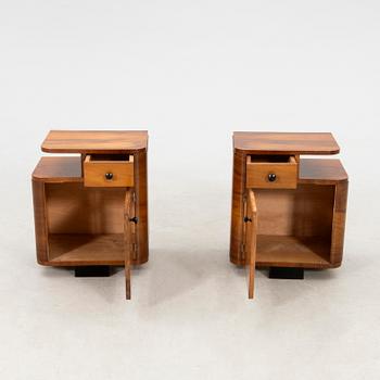 Bedside Tables, a Pair in Art Deco Style, 20th Century.