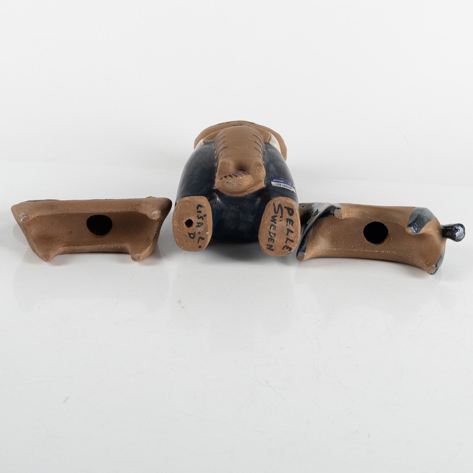 Figuriner, stengods, 6 st, huvudsakligen Lisa Larson, Gustavsberg.