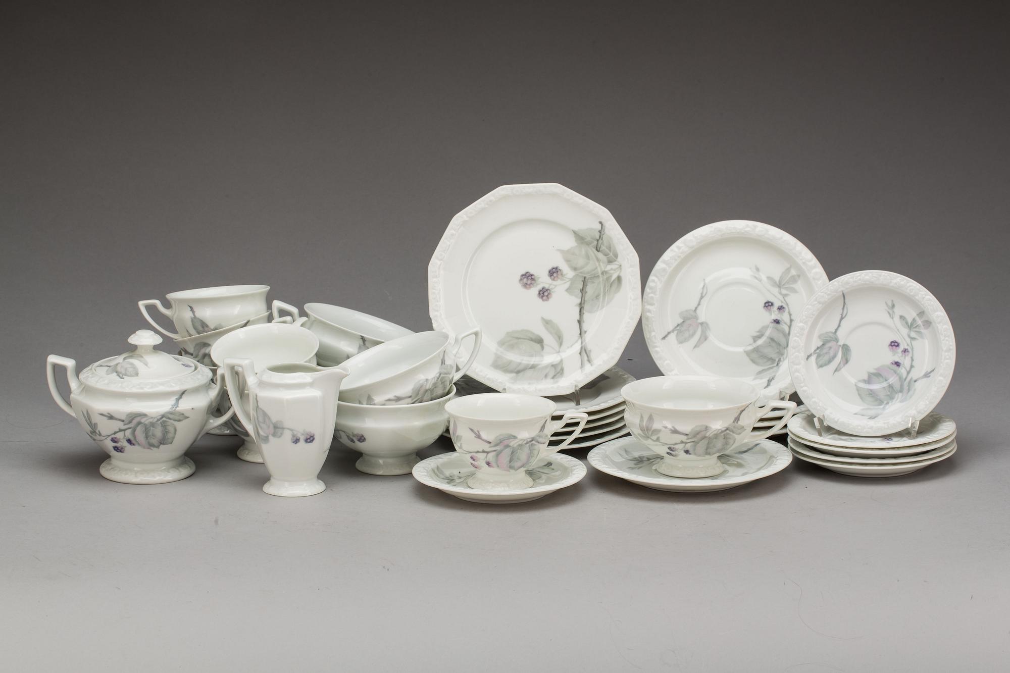 KAFFESERVIS, 19 delar, "Maria Björnbär", porslin, Rosenthal.