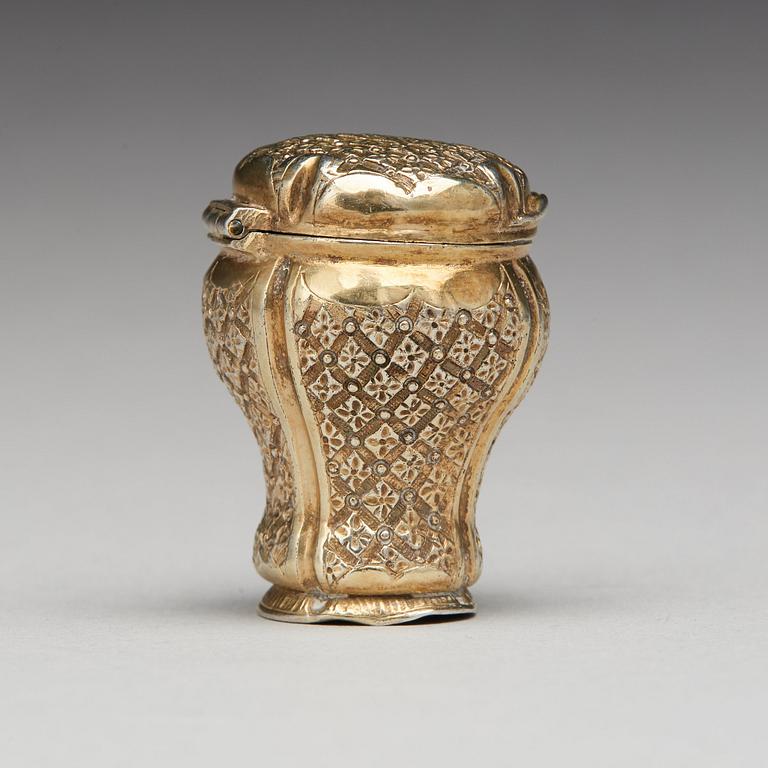 A Swedish Rococo silver-gilt snuff-box, mark of Petter Akerman, Stockholm 1760.