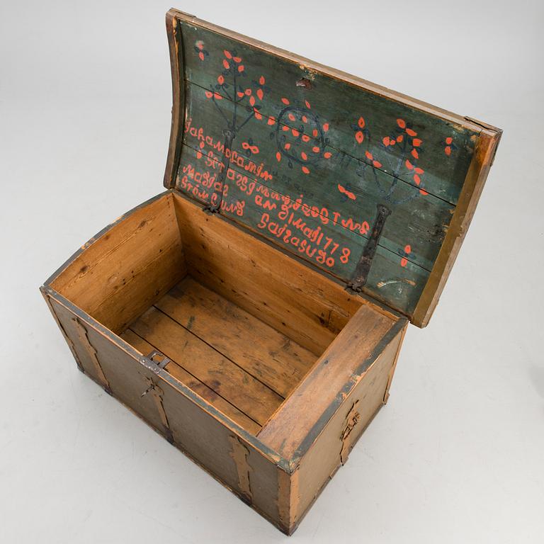 A wooden chest from Ostrobothnia, Finland.