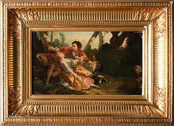OKÄND KONSTNÄR, olja på pannå, 1800-tal.