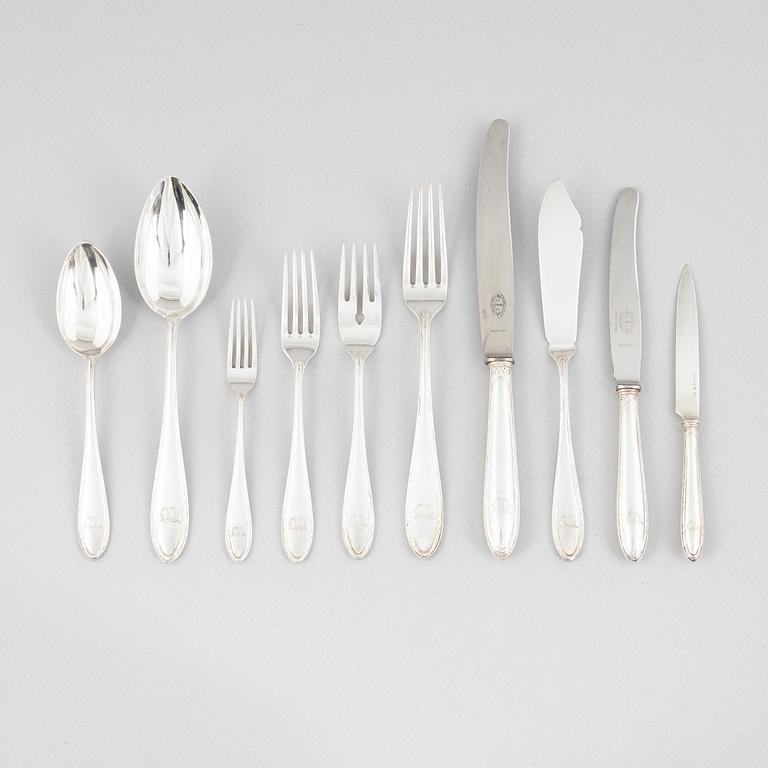 A Swedish Silver Cutlery, model 'Munvig', mark of K Anderson, Stockholm 1915 (120 pieces).
