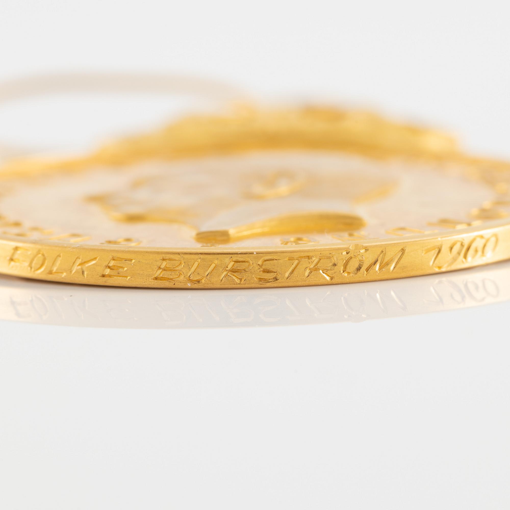 Gustav VI Adolf, a gold medal, Pro Patria, 1960.