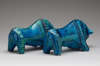 FIGURINER, 2 st, chamotterat stengods, Raymor Bitossi, Aldo Londi.