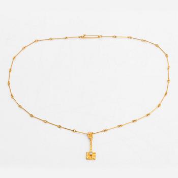 Björn Weckström, Halsband "Thai", 18K guld, 8/8-slipad diamant ca. 0.02 ct. Lapponia 1989.
