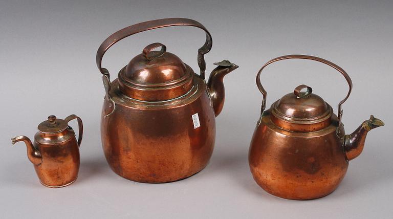 PARTI KOPPAR, 3 delar. 1700/1800-tal.