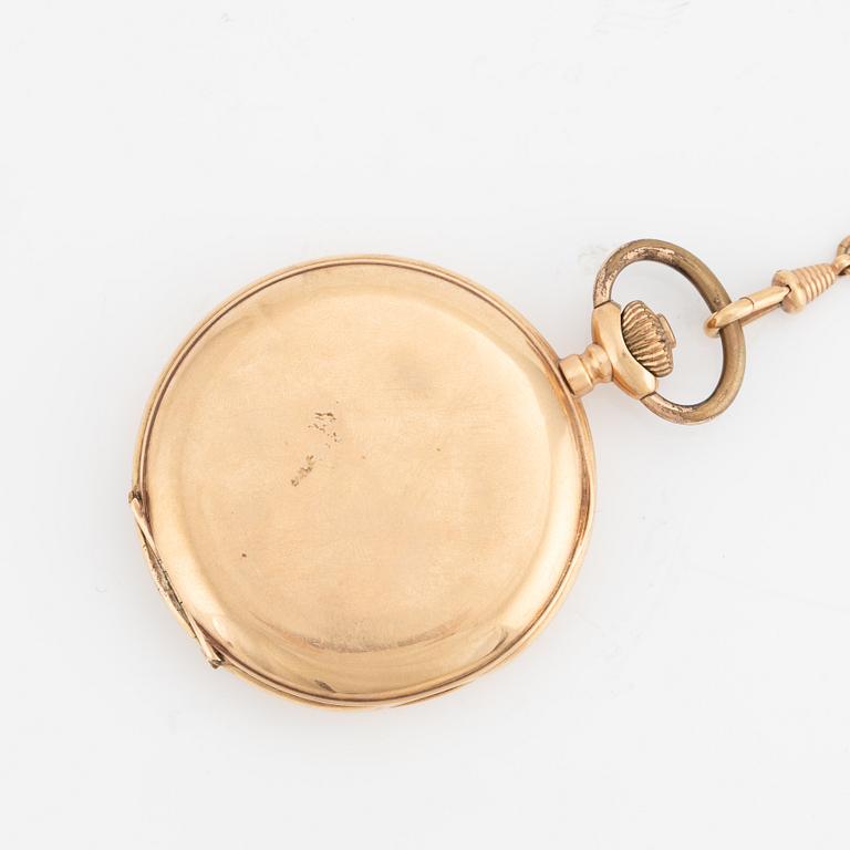 Pocket watch, 14K gold, 55 mm.