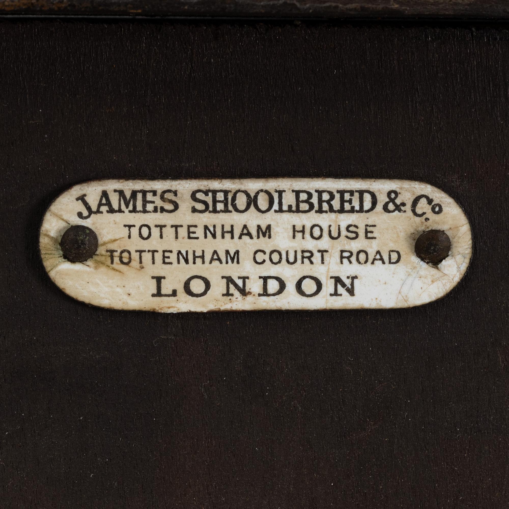 A rosewood veneered sideboard by James Shoolbred & Co, London, circa 1900.