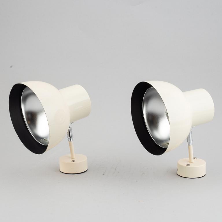 Hans-Agne Jakobsson, a pair of wall lights, Markaryd, Sweden, mid 20th century.
