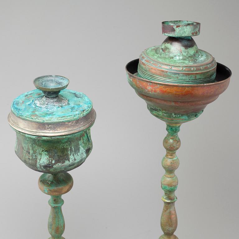 a two part sculpture, signed and dated 2003.