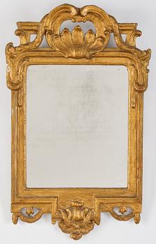 A Transition Rococo/Gustavian 18th century mirror by Johan Åkerblad (master in Stockholm 1758-1799).