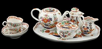 SERVISDELAR, 7 st, porslin, Meissen, 1900-tal.