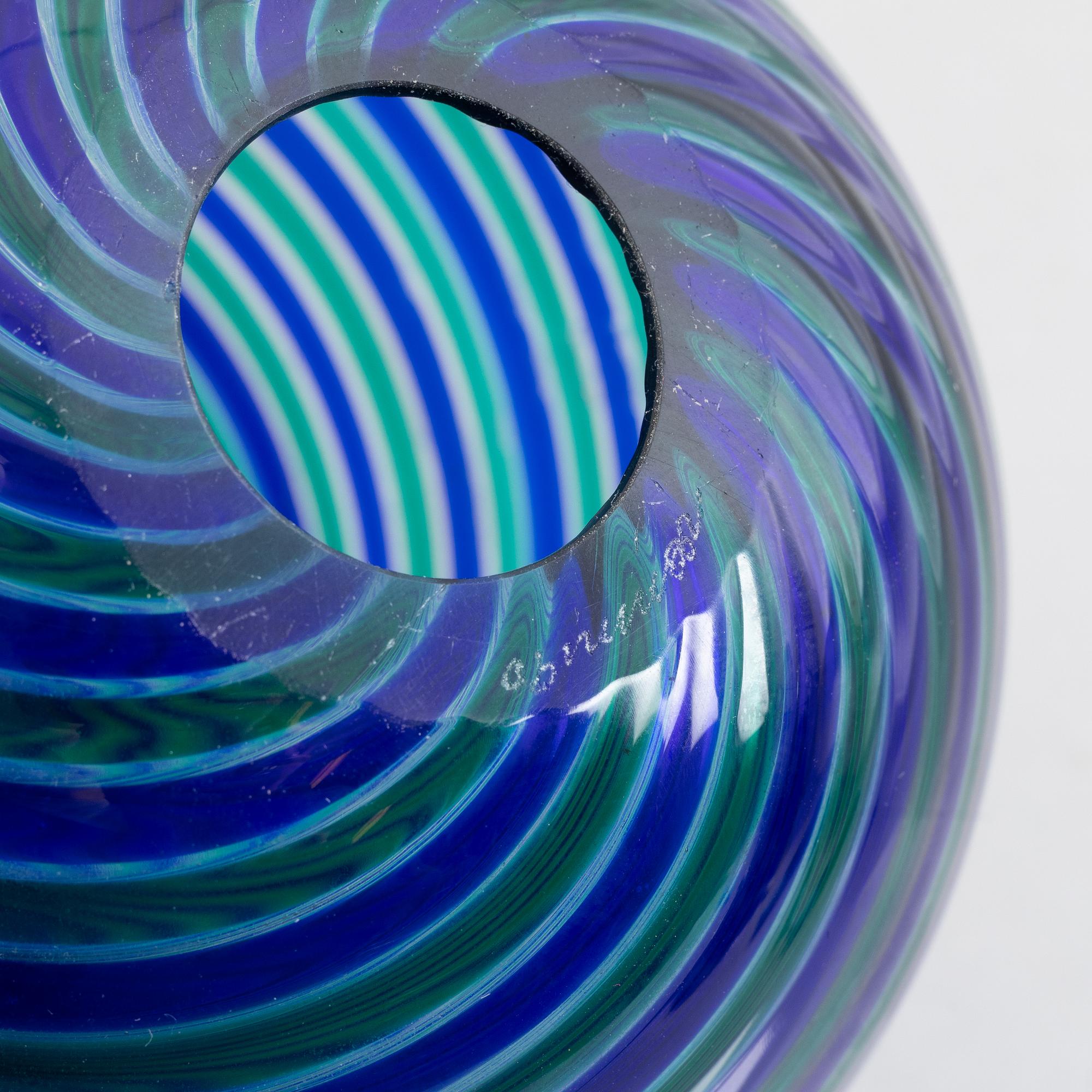 Two glass eggs, Venini, Murano, Italy, 1990.