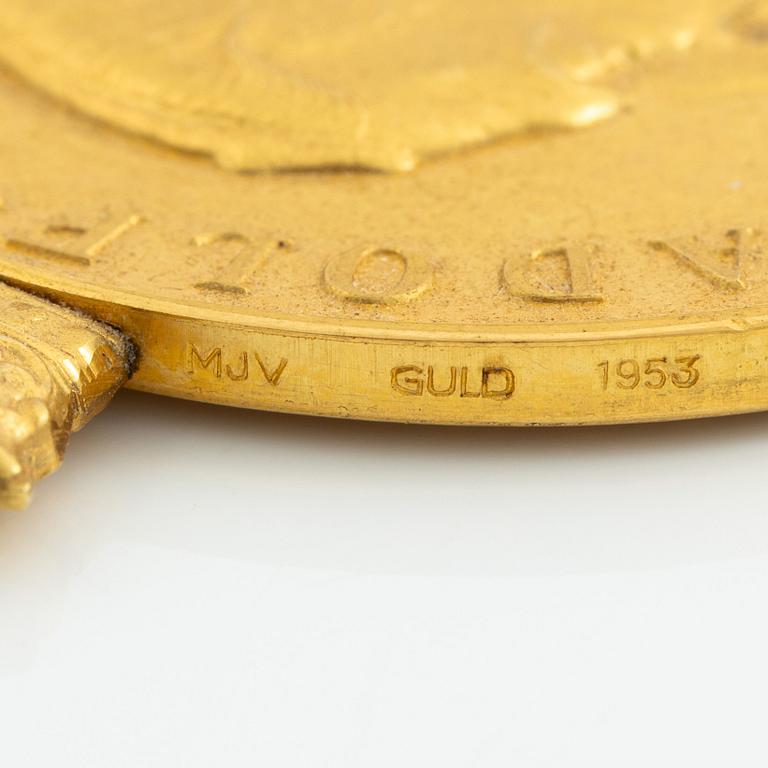 Gold medal Gustaf VI Adolf, Sweden, Royal Patriotic Society 1953.