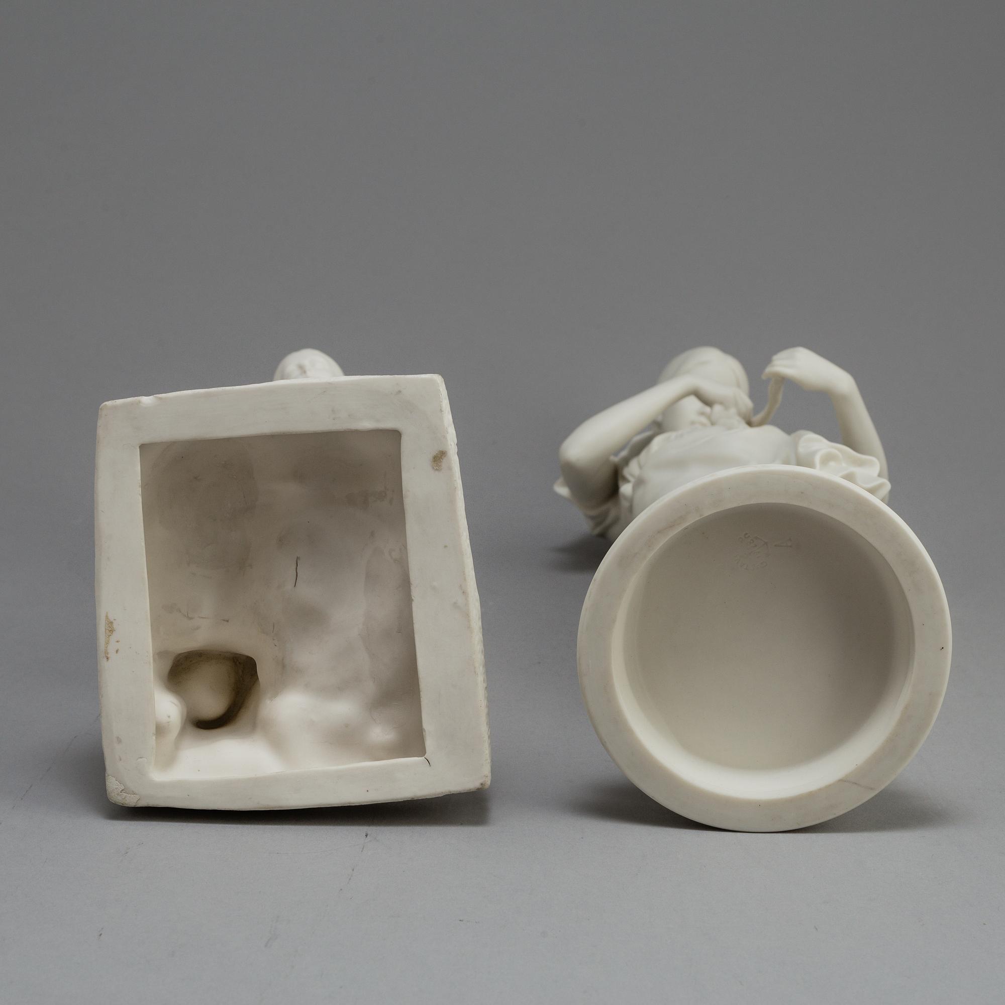 TWO PARIAN FIGURES, Gustafsberg ca 1900.