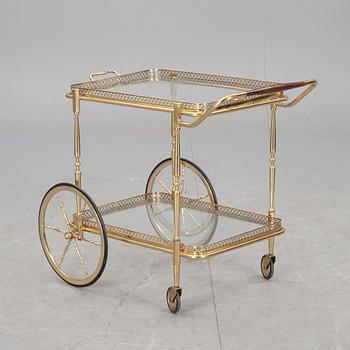 SERVERINGSVAGN, mässing och glas. 1900-talets senare hälft.