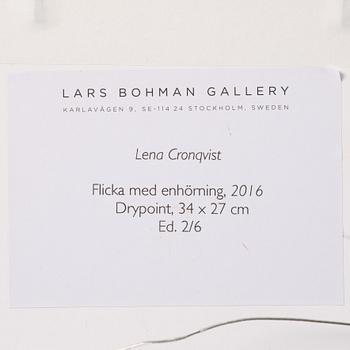 Lena Cronqvist, "Flicka med enhörning (2016)".
