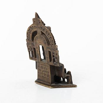 A Jain copper alloy shrine, India, 14th-17th century.