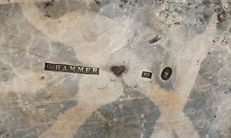 KAFFEKANNA, silver, Christian Hammer, Stockholm, 1859, Tot vikt 633 gram.