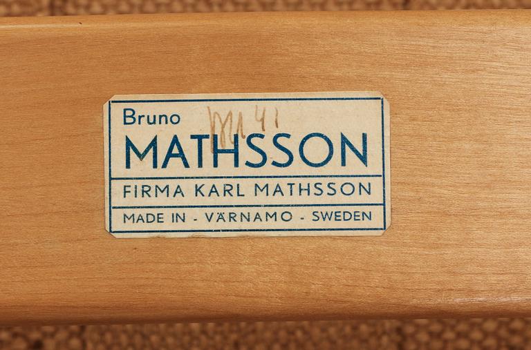 A Bruno Mathsson laminated birch easy chair, by Karl Mathsson, Värnamo, Sweden 1941.