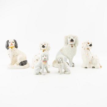 Figurines 6 pcs early 20th century porcelain and plaster.