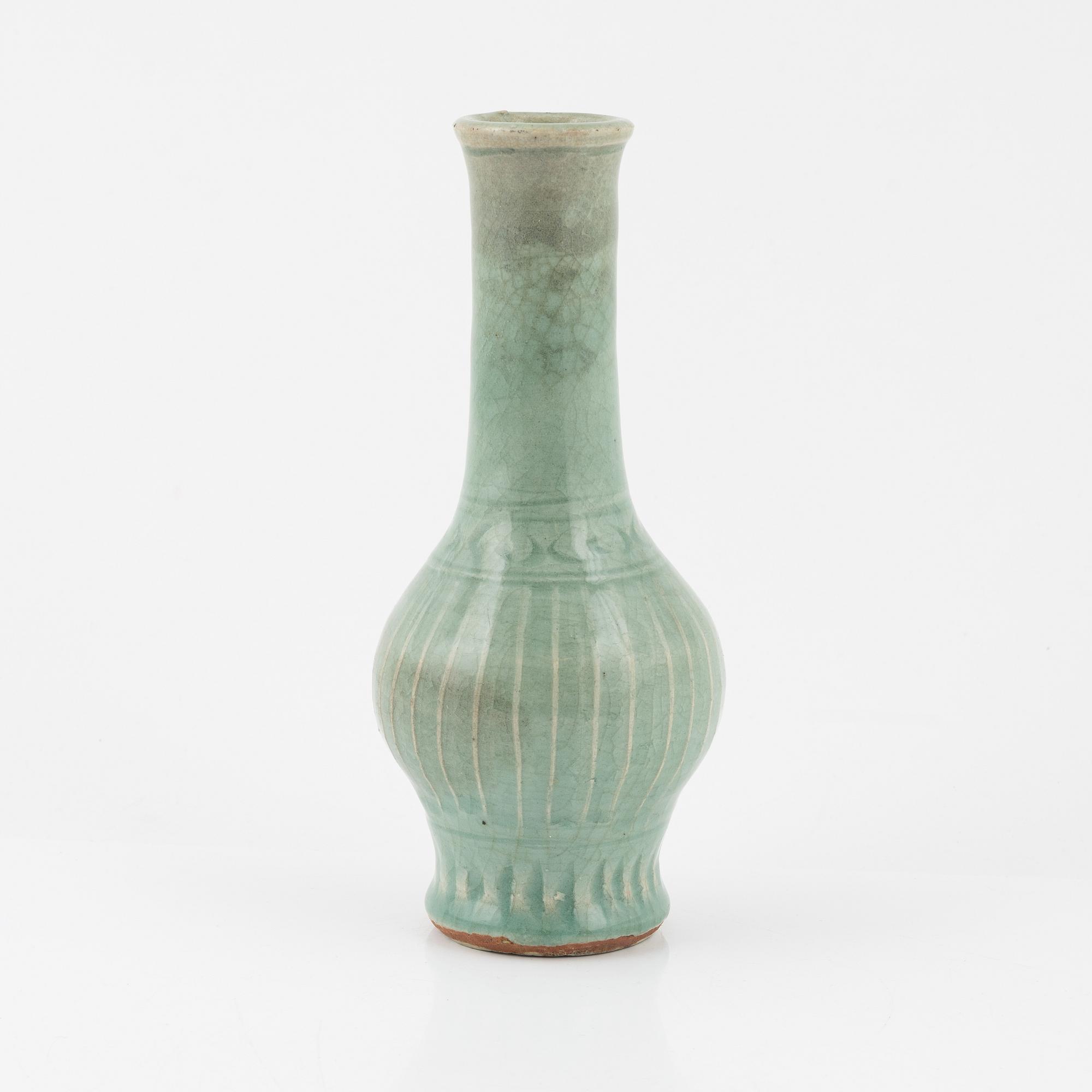 A celadon glazed vase, Ming dynasty (1368-1644).