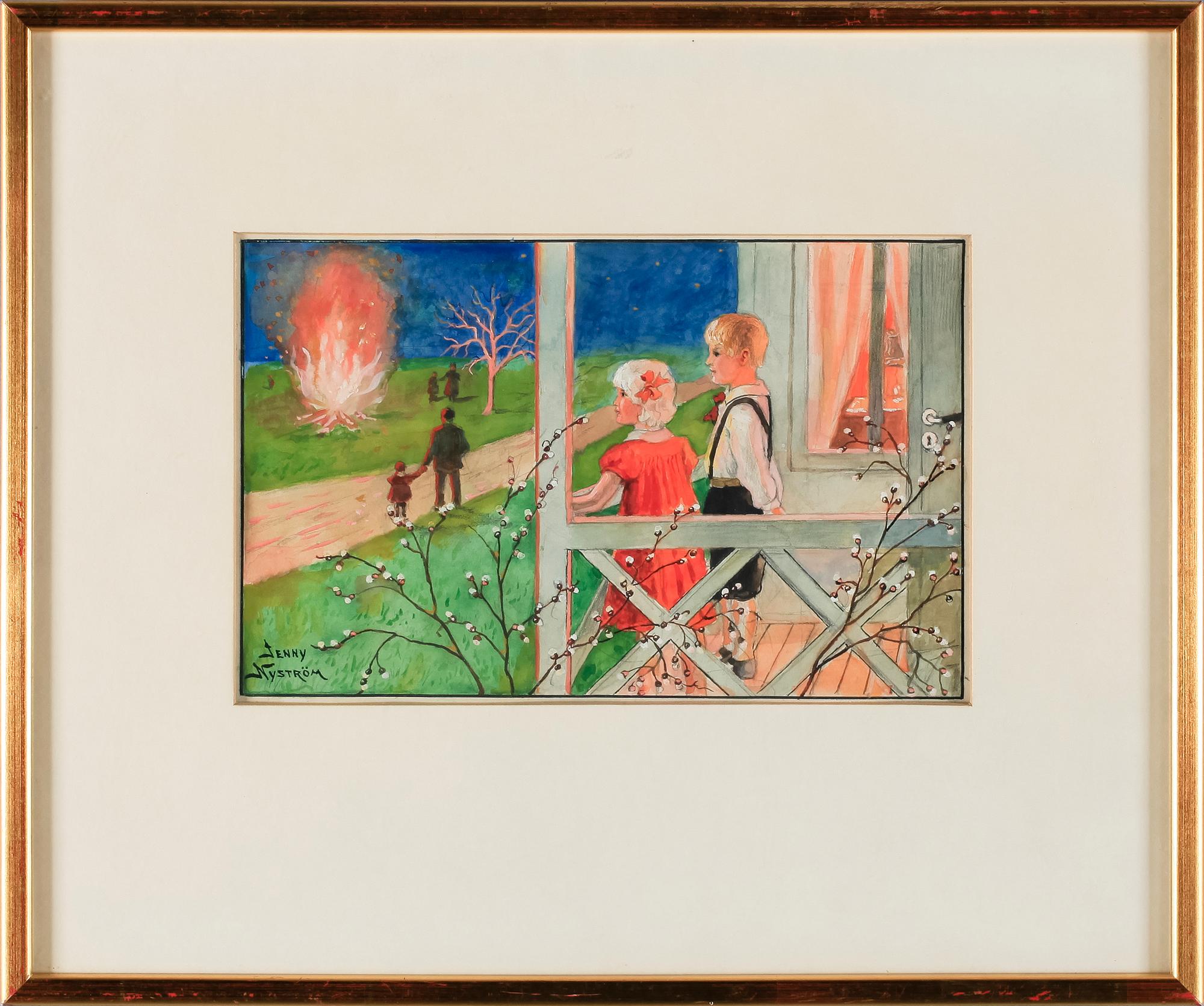 JENNY NYSTRÖM, akvarell, sign.