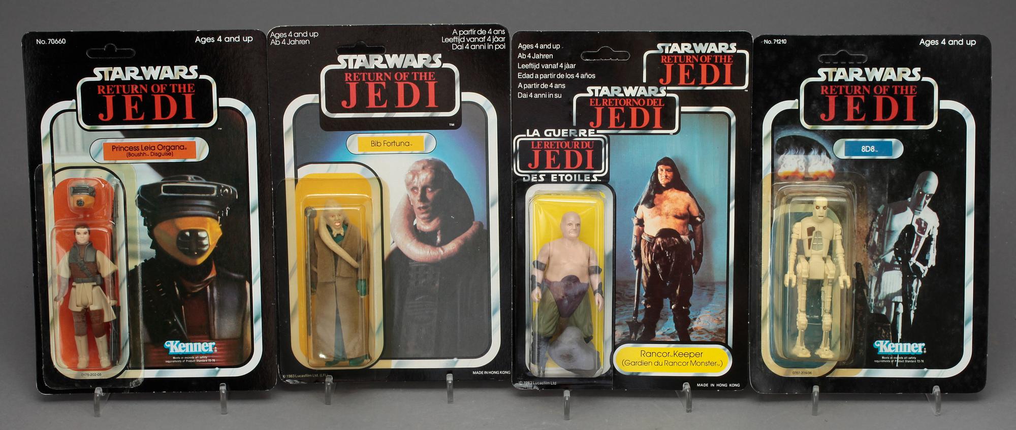 STAR WARS, 4 stycken actionfigurer, Kenner samt Palitoy, 1983-84.