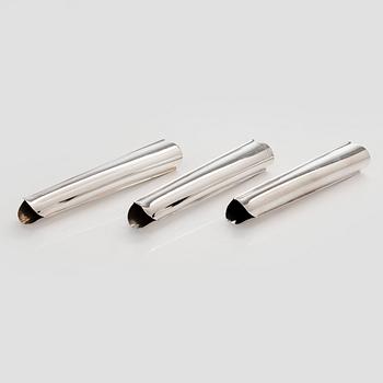 Tapio Wirkkala, Maljakoita, 3 kpl, TW 36, hopeaa, Kultakeskus, Hämeenlinna 1965, 1970 ja 1979.