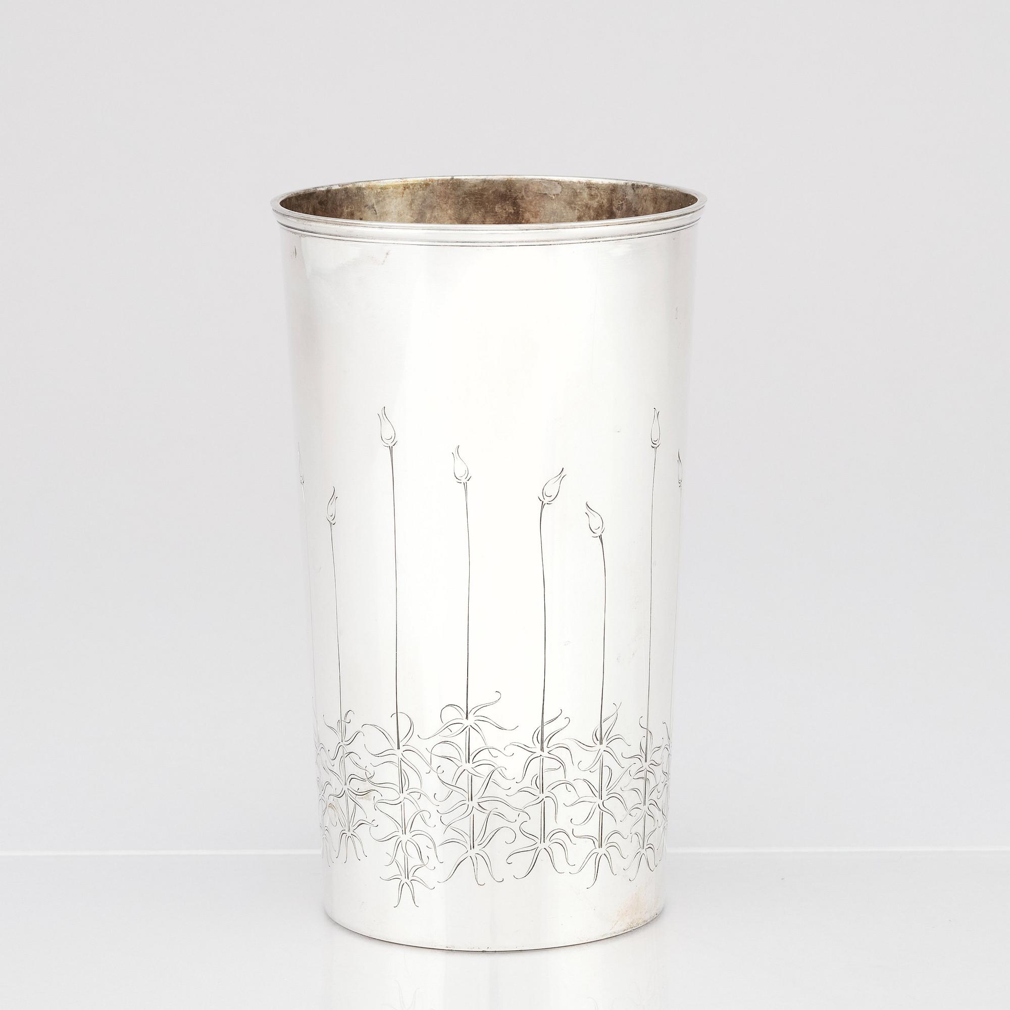 W.A. Bolin, a silver vase, Stockholm, 1950.