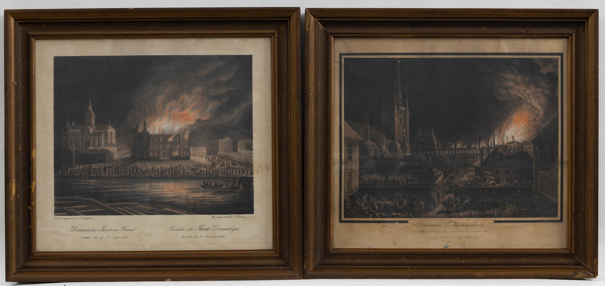 Dramatiska teaterns brand / Eldsvådan på riddarholmen 1802.