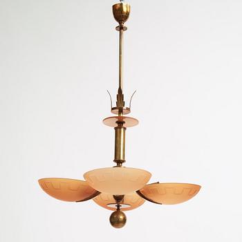 Harald Notini, chandelier, model "10034", Arvid Böhlmarks Lamp Factory, 1930s.