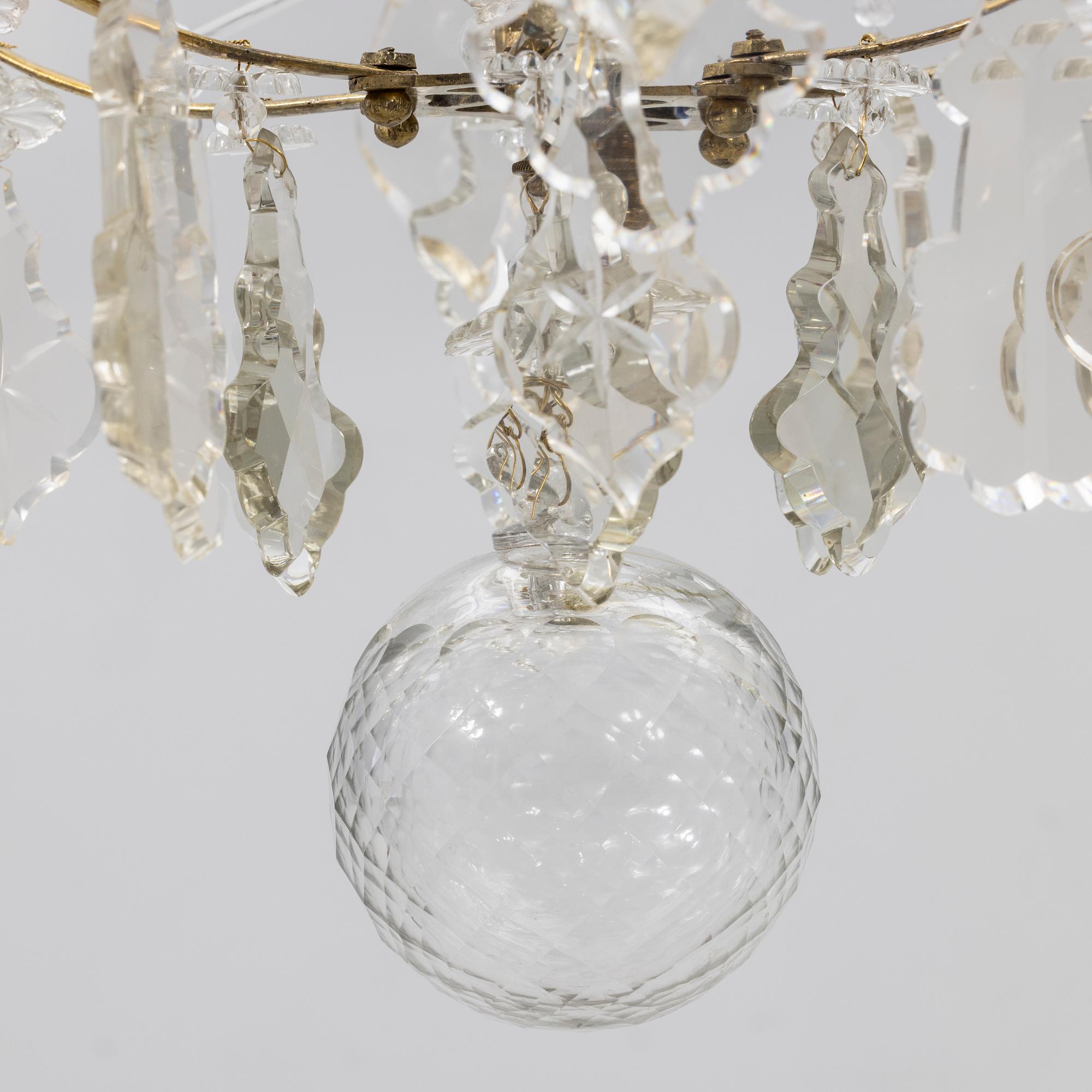 Chandelier for six lights, Rococo, 18th century.