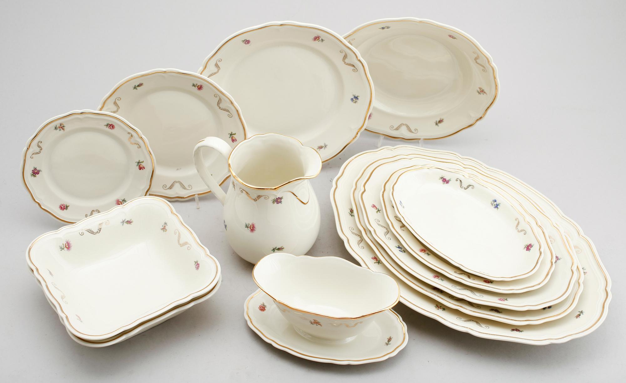 MATSERVIS, 56 delar, porslin, Hackefors.