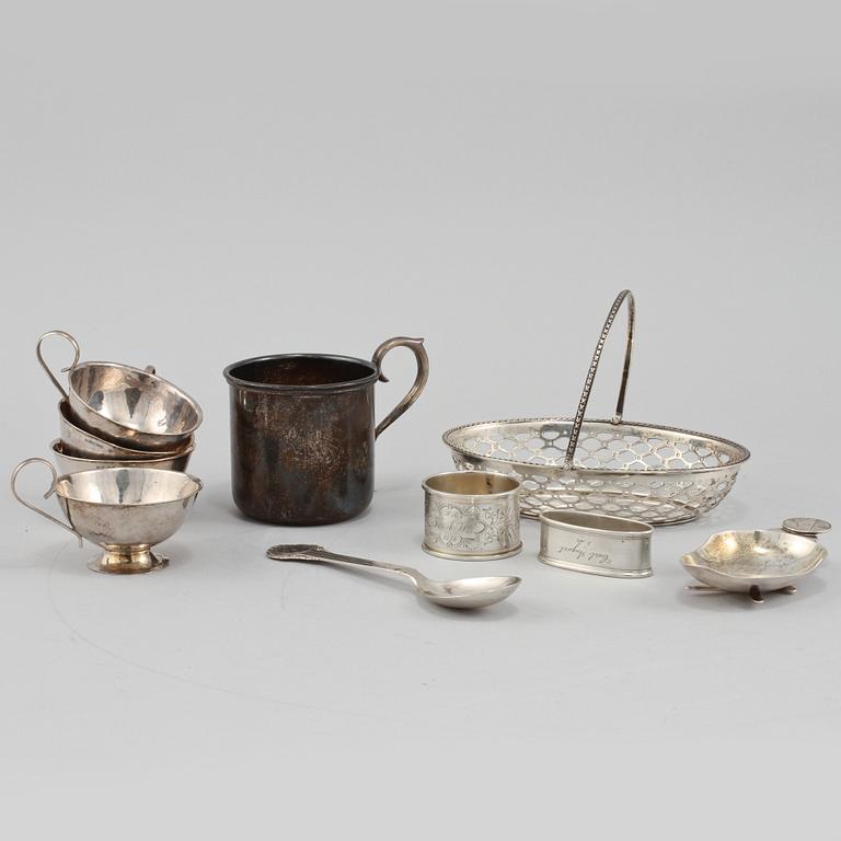 PARTI SILVER, 10 delar, 1900-tal, vikt 499 g.