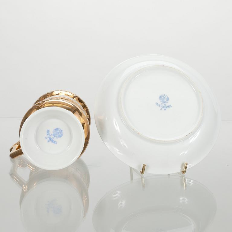 CHOKLADKOPP, porslin, Kuznetsov Dmitrov fabriken 1891-1917, Ryssland.