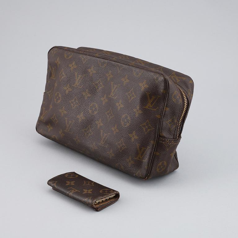 LOUIS VUITTON, a 'Trousse toilette 28' toilet bag and a key case.