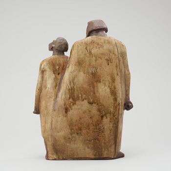 An Åke Holm stoneware figure, 'Saul and David', Höganäs, 1950's.