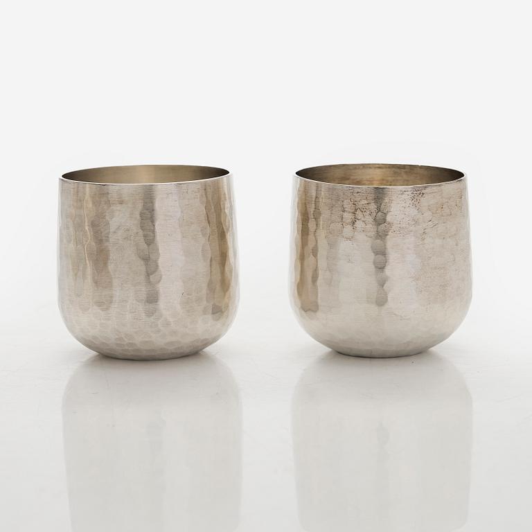 Tapio Wirkkala, bägare, 6 st, silver, TW 469, Kultakeskus, Tavastehus 1978 och 1979.