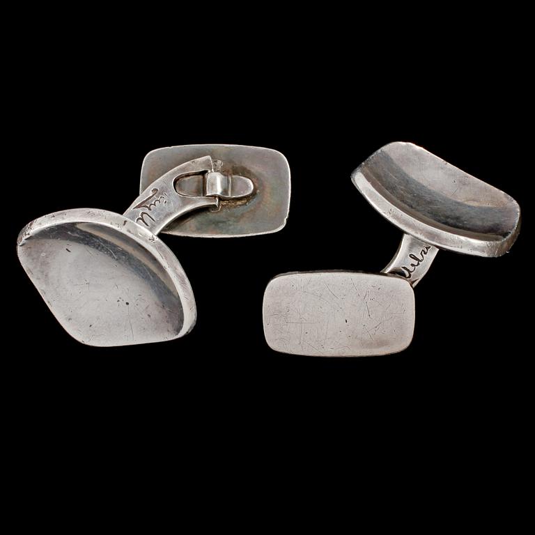 MANSCHETTKNAPPAR, silver, Ray Urban, Stockholm, 1959. Vikt 19 g.