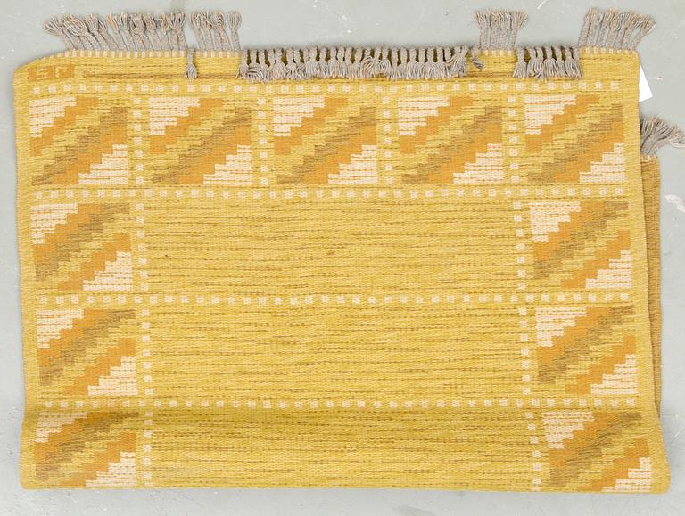 MATTA, dubbelvävd, signerad JS, 1950-/60-tal. Ca 180x140 cm.