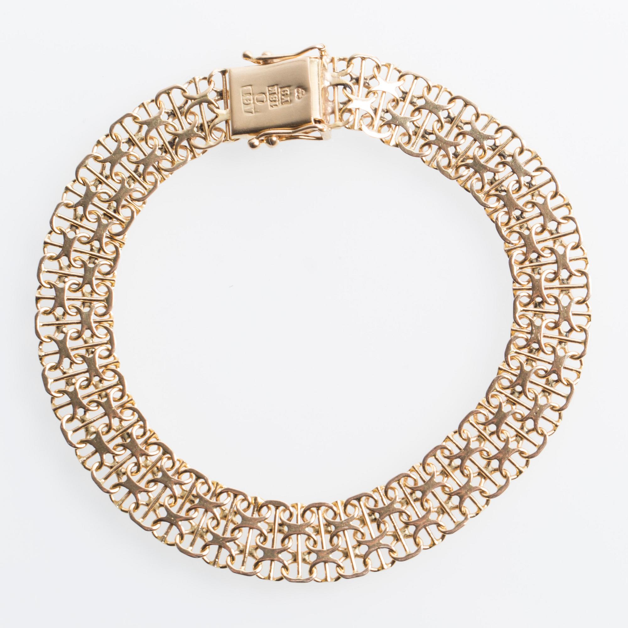 ARMBAND, 18K guld, x-länk.