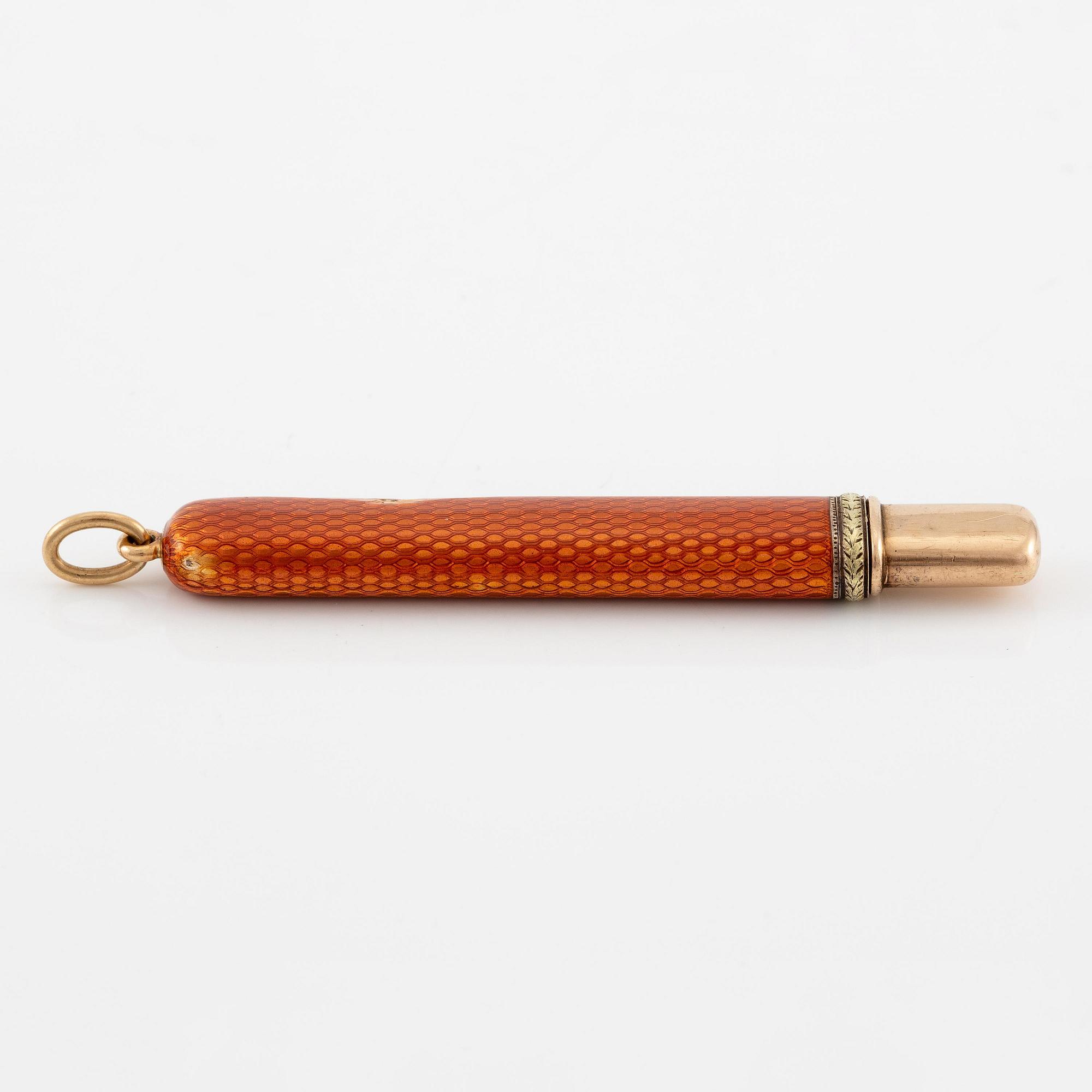 A Fabergé gold, silver and enamel pen, August Holmström, St. Peterburg 1898/9-1903.