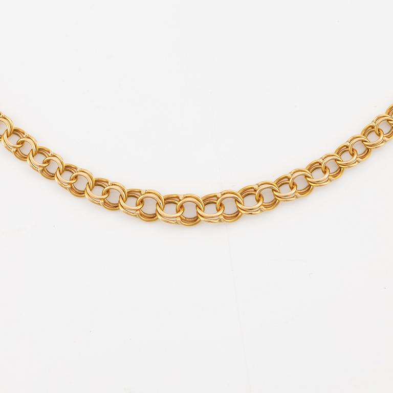 Collier, 18K guld, bismarcklänk.