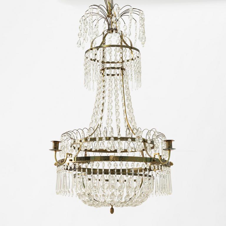 Chandelier, circa 1900, Gustavian style.