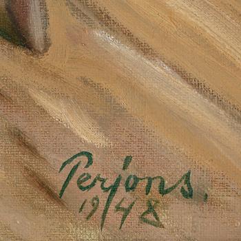 PERJONS, PER-HILDING, olja på duk. Sign. o dat. 1948.